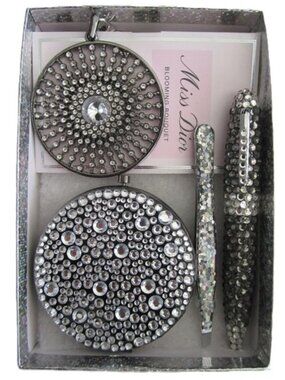 Purse Set Crystal Mirror Pen Keychain Tweezers & Miss Dior Blooming Bouquet NEW